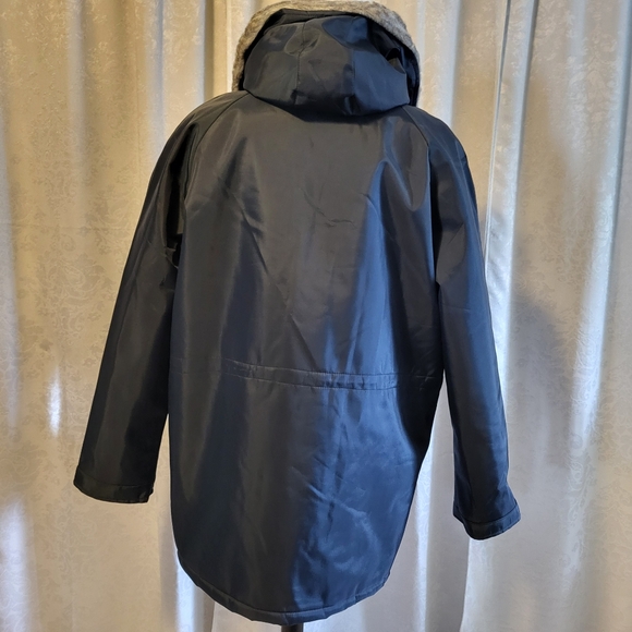 Warm Wear By Nesco Men's Hooded Heavy Jacket, Overcoat, Size XL, Blue and Orange - Picture 5 of 10